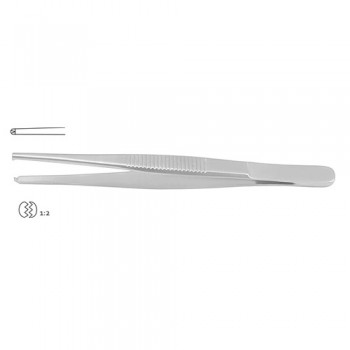 Fine Pattern Dissecting Forceps 1 x 2 Teeth Stainless Steel, 14.5 cm - 5 3/4"
